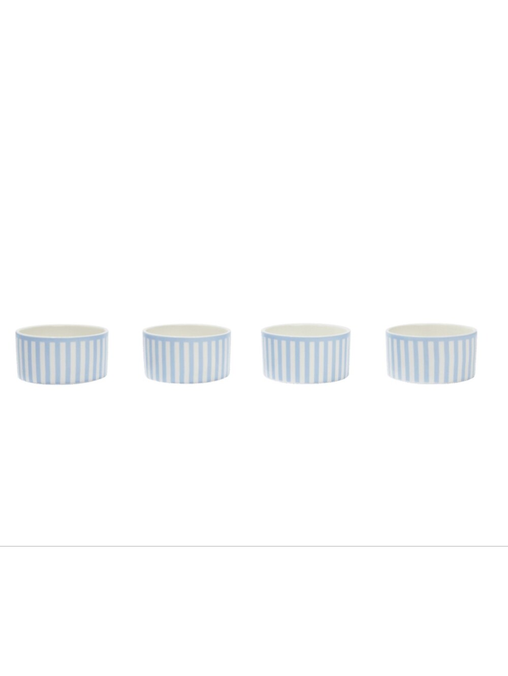 Set of 4 Blue & White Striped Ramekins